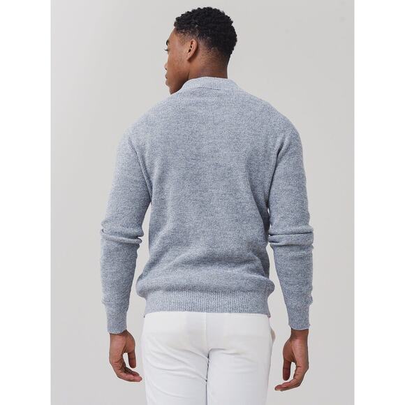 PETER MILLAR Crown Kitts Twisted Quarter-Zip Sweate Blue Granite Mens Sz L $250 - Picture 2 of 3